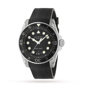 Gucci Dive 45mm Quartz YA136204B (Black Rubber Strap)